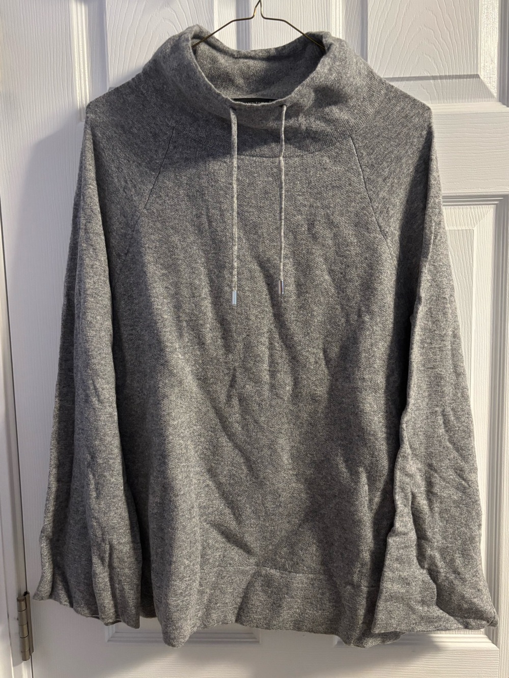 Ann Taylor drawstring cowl-neck wool pullover sweater